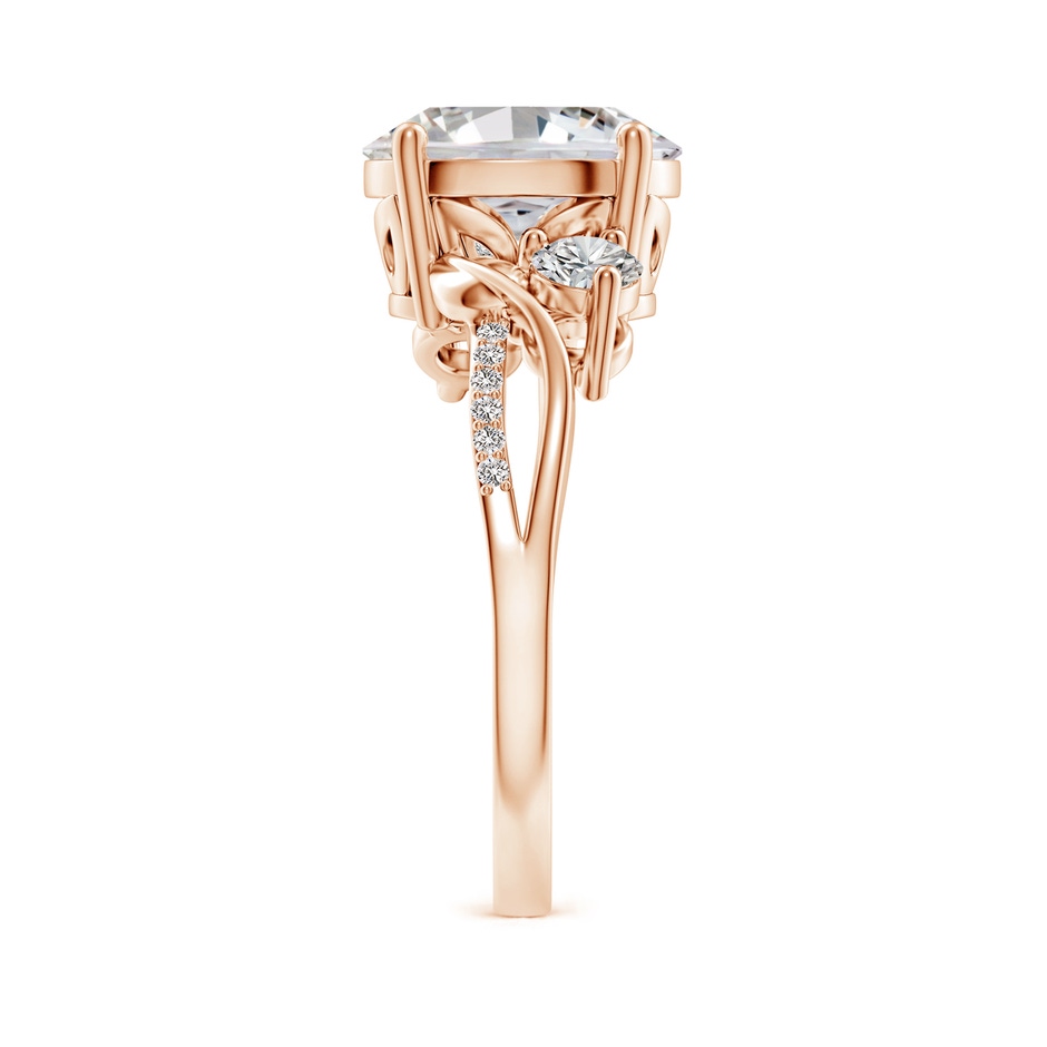 10x8mm IJI1I2 Nature Inspired Oval Diamond Twisted Vine Engagement Ring in Rose Gold side 299