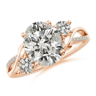 10x8mm KI3 Nature Inspired Oval Diamond Twisted Vine Engagement Ring in Rose Gold