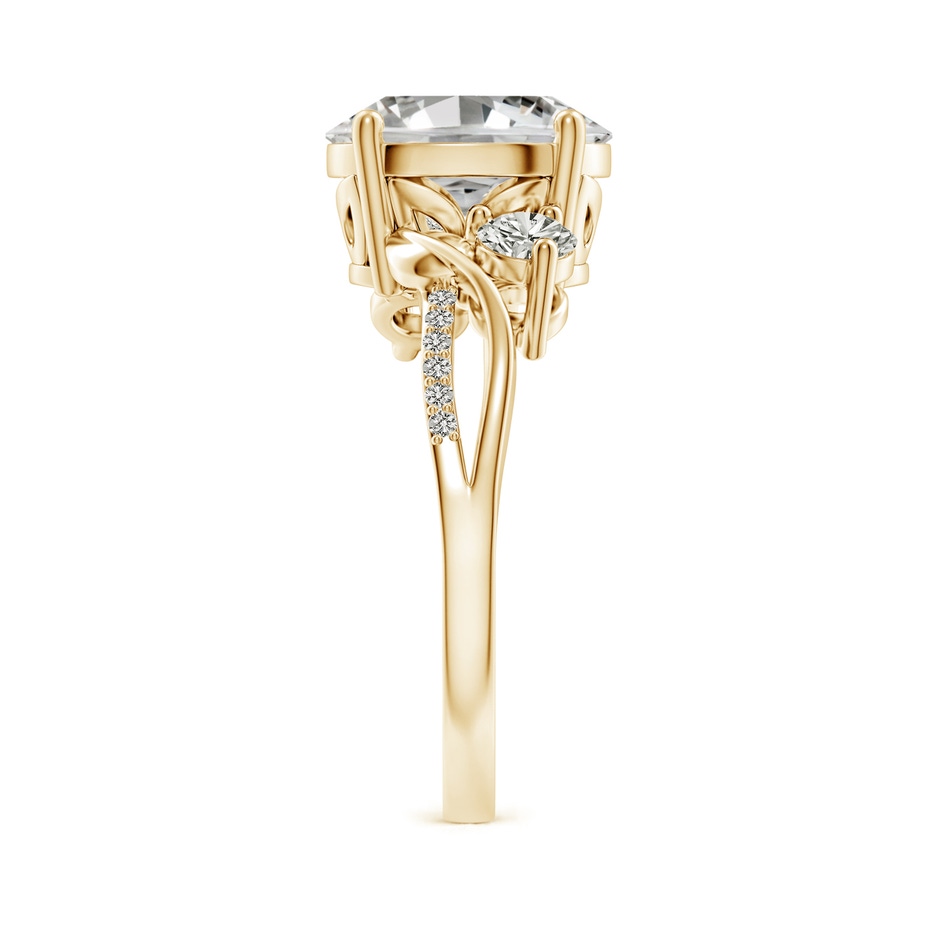 10x8mm KI3 Nature Inspired Oval Diamond Twisted Vine Engagement Ring in Yellow Gold side 299