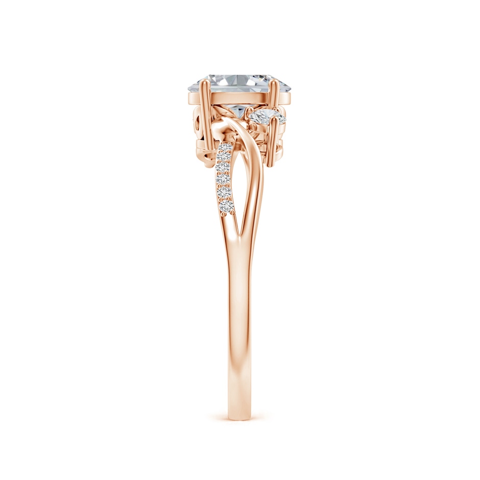 7x5mm HSI2 Nature Inspired Oval Diamond Twisted Vine Engagement Ring in Rose Gold side 299