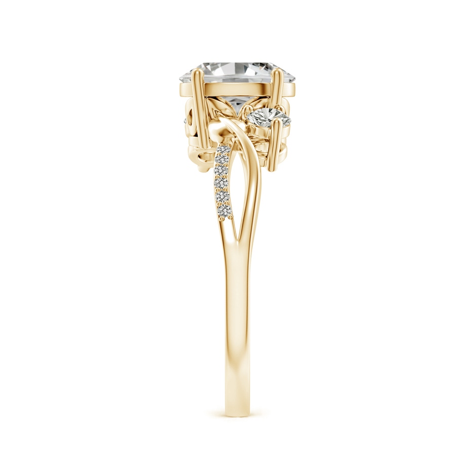 8x6mm KI3 Nature Inspired Oval Diamond Twisted Vine Engagement Ring in Yellow Gold side 299