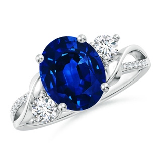 Oval Lab-Grown Lab Grown Blue Sapphire