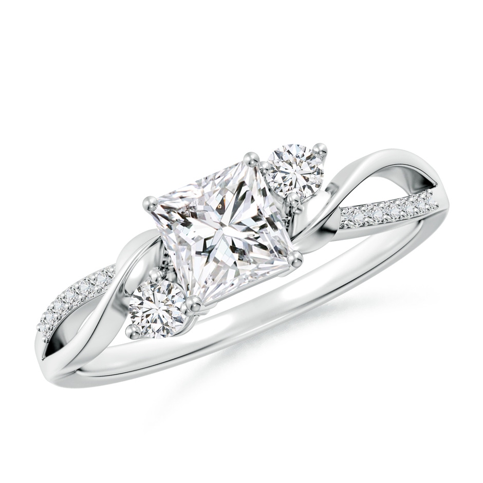 5mm HSI2 Nature Inspired Princess-Cut Diamond Twisted Vine Engagement Ring in White Gold 