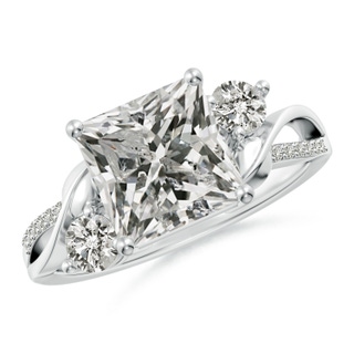 8mm KI3 Nature Inspired Princess-Cut Diamond Twisted Vine Engagement Ring in P950 Platinum