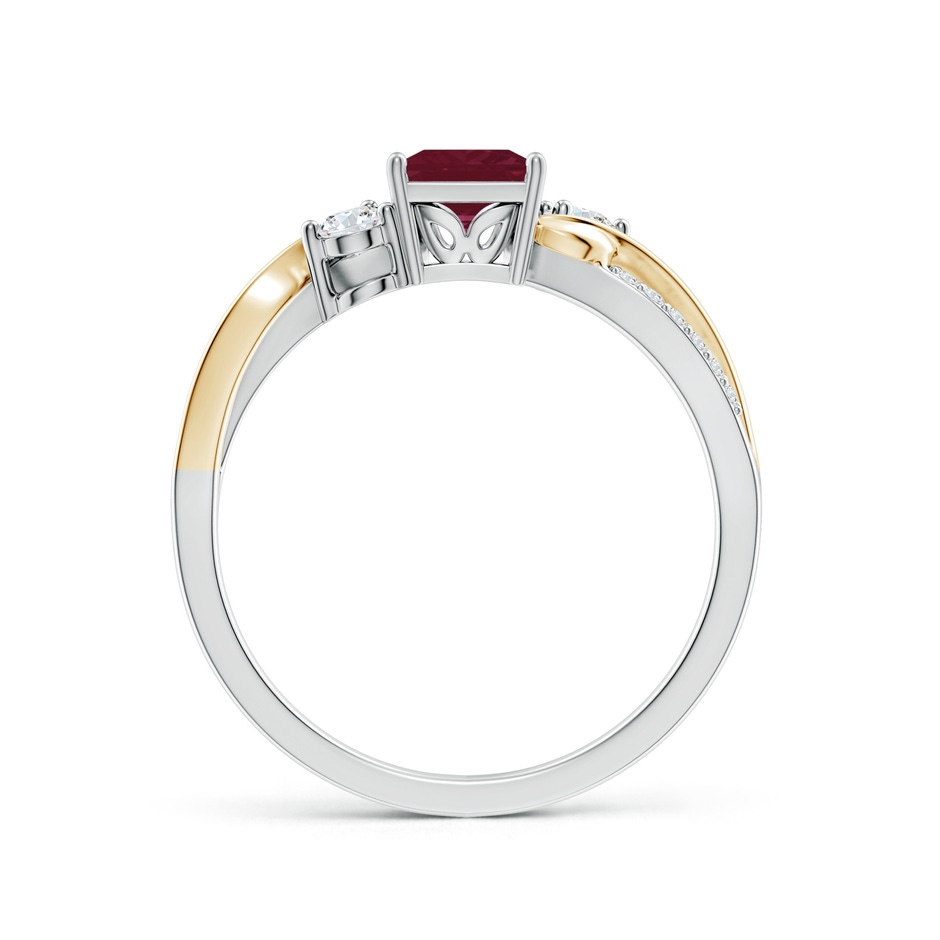 5mm A Nature Inspired Square Ruby Twisted Vine Engagement Ring in White Gold Yellow Gold side 199