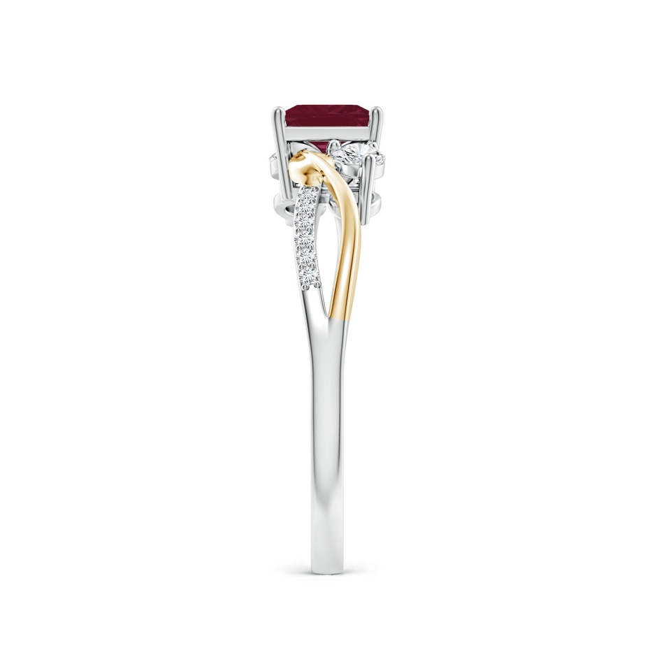 5mm A Nature Inspired Square Ruby Twisted Vine Engagement Ring in White Gold Yellow Gold side 299