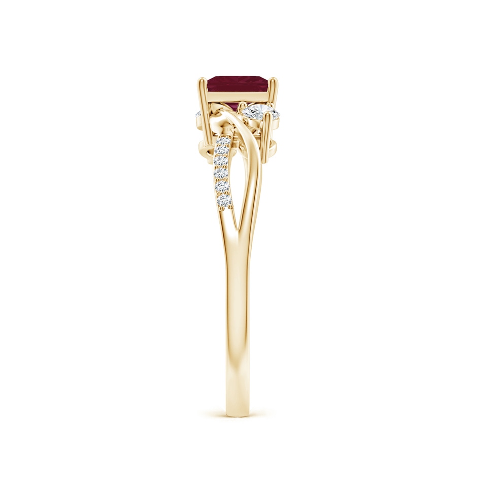 5mm A Nature Inspired Square Ruby Twisted Vine Engagement Ring in Yellow Gold side 299