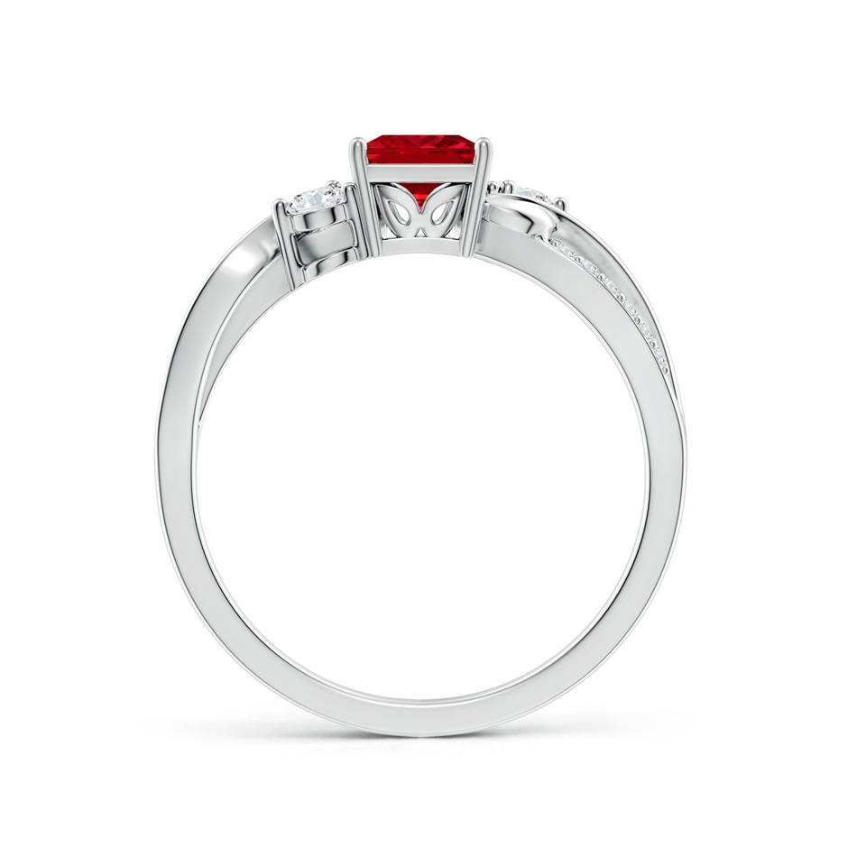 5mm AAAA Nature Inspired Square Ruby Twisted Vine Engagement Ring in P950 Platinum side 199
