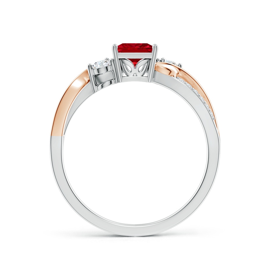 5mm AAAA Nature Inspired Square Ruby Twisted Vine Engagement Ring in White Gold Rose Gold side 199