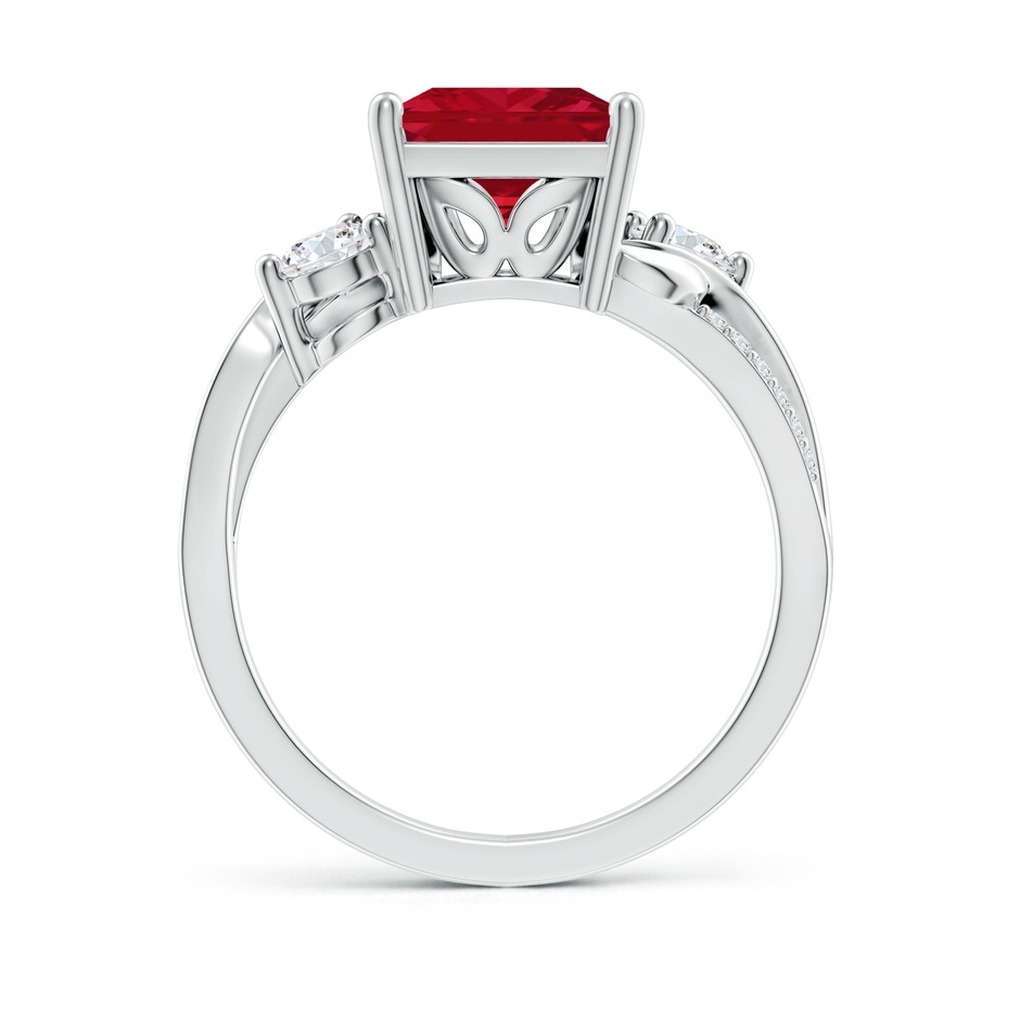 8mm AAA Nature Inspired Square Ruby Twisted Vine Engagement Ring in P950 Platinum side 199