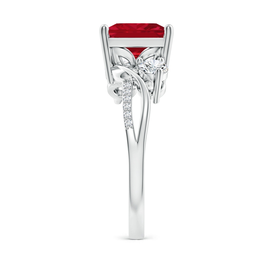 8mm AAA Nature Inspired Square Ruby Twisted Vine Engagement Ring in P950 Platinum side 299