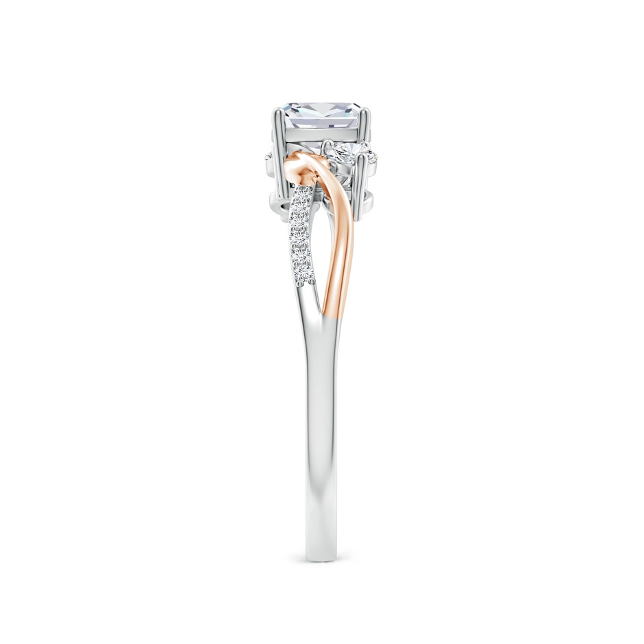 5mm GVS2 Nature Inspired Cushion Diamond Twisted Vine Engagement Ring in White Gold Rose Gold side 299