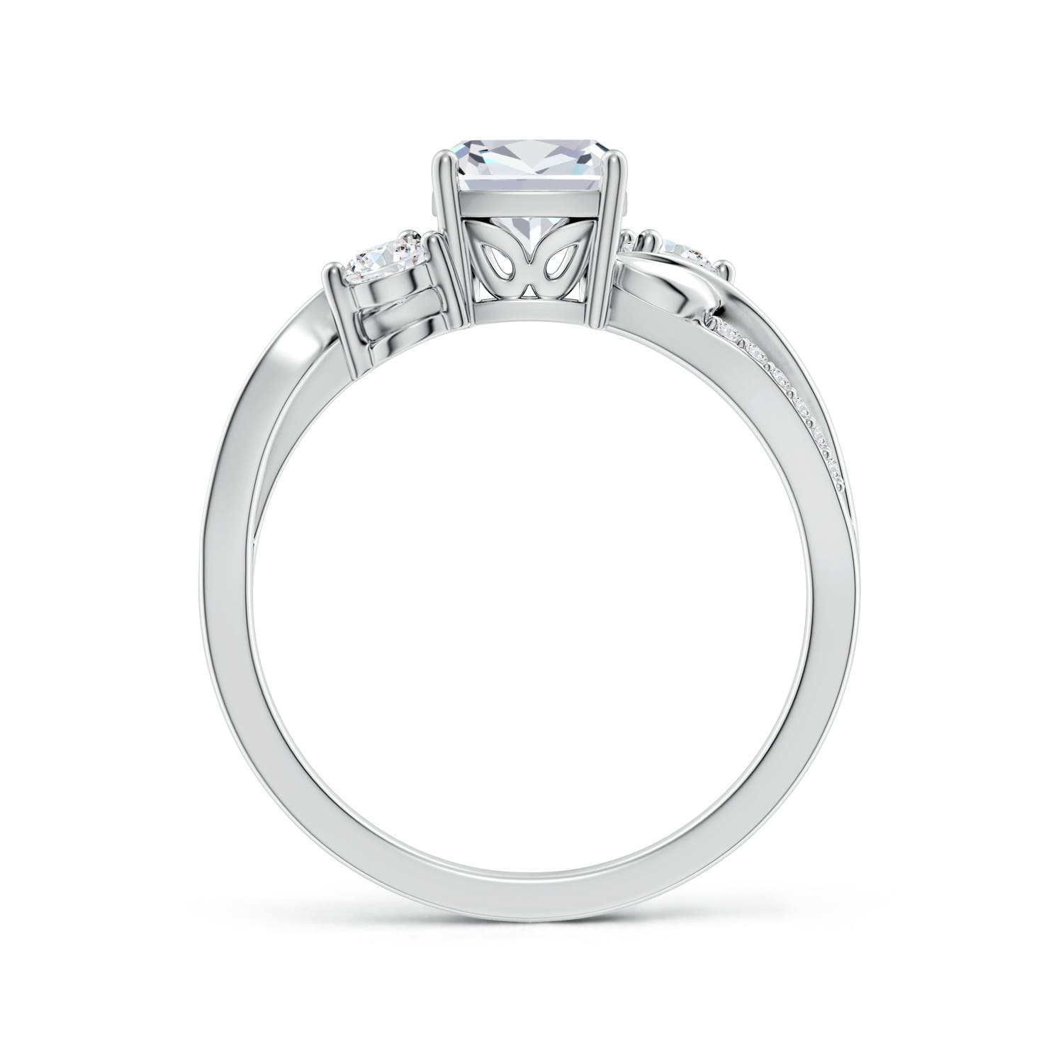 6mm GVS2 Nature Inspired Cushion Diamond Twisted Vine Engagement Ring in P950 Platinum