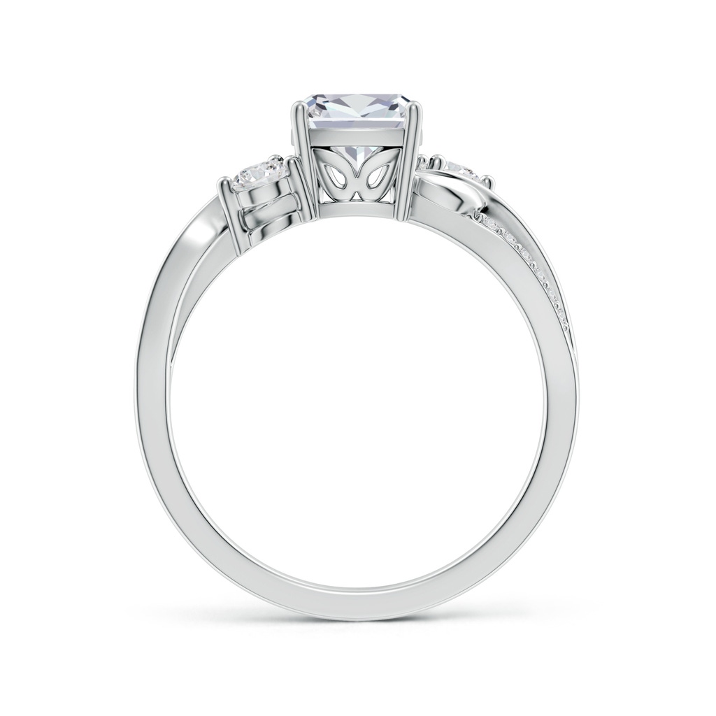 6mm HSI2 Nature Inspired Cushion Diamond Twisted Vine Engagement Ring in White Gold - side 199