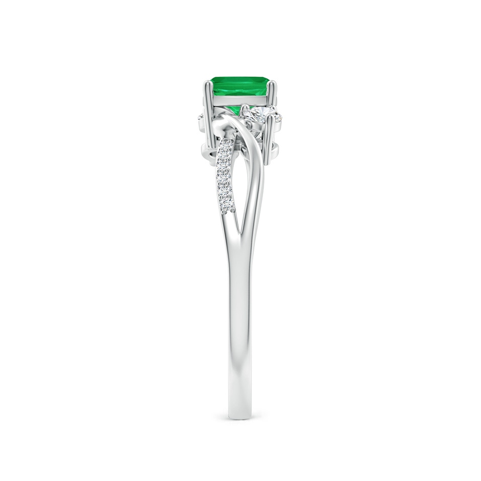 5mm AA Nature Inspired Cushion Emerald Twisted Vine Engagement Ring in P950 Platinum side 299