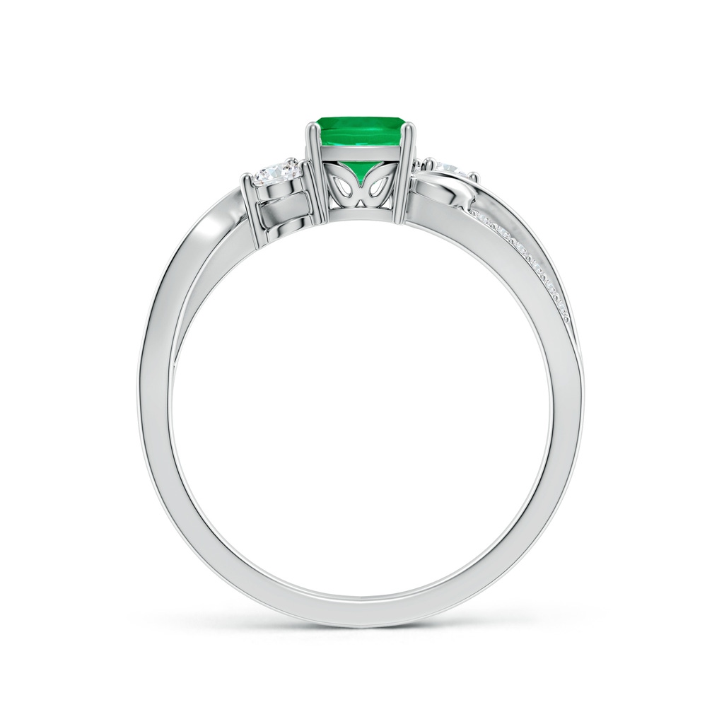 5mm AAA Nature Inspired Cushion Emerald Twisted Vine Engagement Ring in P950 Platinum - side 199