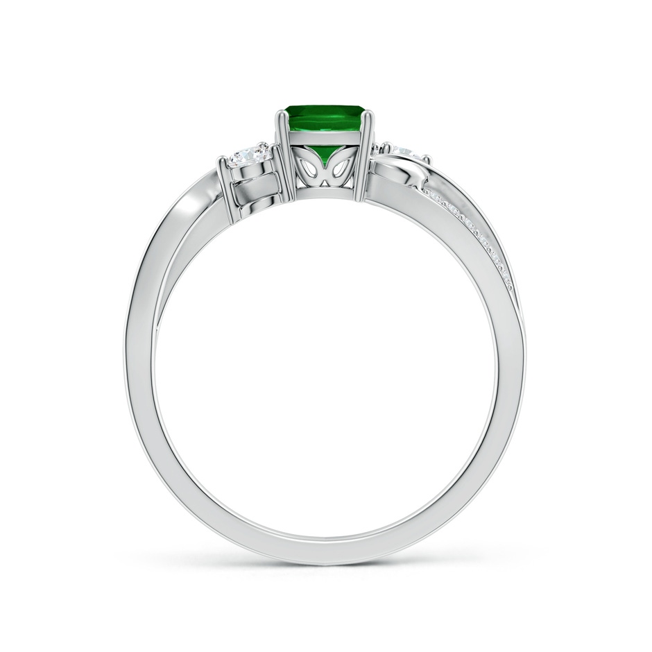 5mm AAAA Nature Inspired Cushion Emerald Twisted Vine Engagement Ring in P950 Platinum side 199