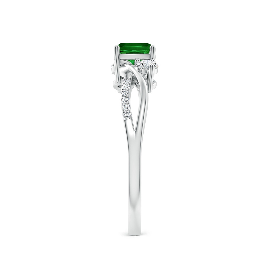 5mm AAAA Nature Inspired Cushion Emerald Twisted Vine Engagement Ring in P950 Platinum side 299