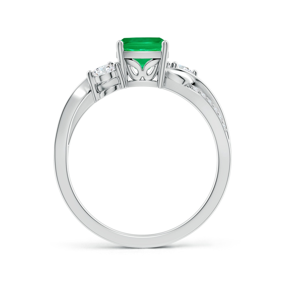 6mm AAA Nature Inspired Cushion Emerald Twisted Vine Engagement Ring in White Gold side 199