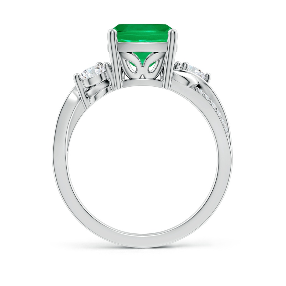 8mm AAA Nature Inspired Cushion Emerald Twisted Vine Engagement Ring in P950 Platinum side 199