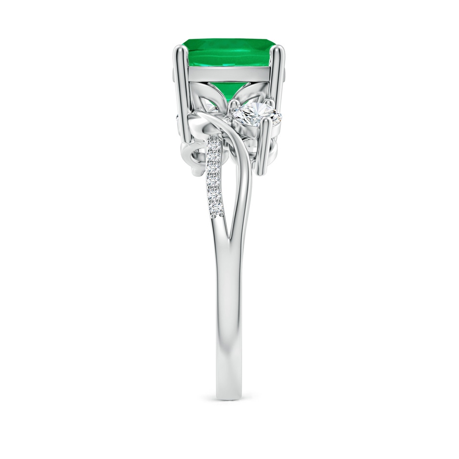 8mm AAA Nature Inspired Cushion Emerald Twisted Vine Engagement Ring in P950 Platinum side 299
