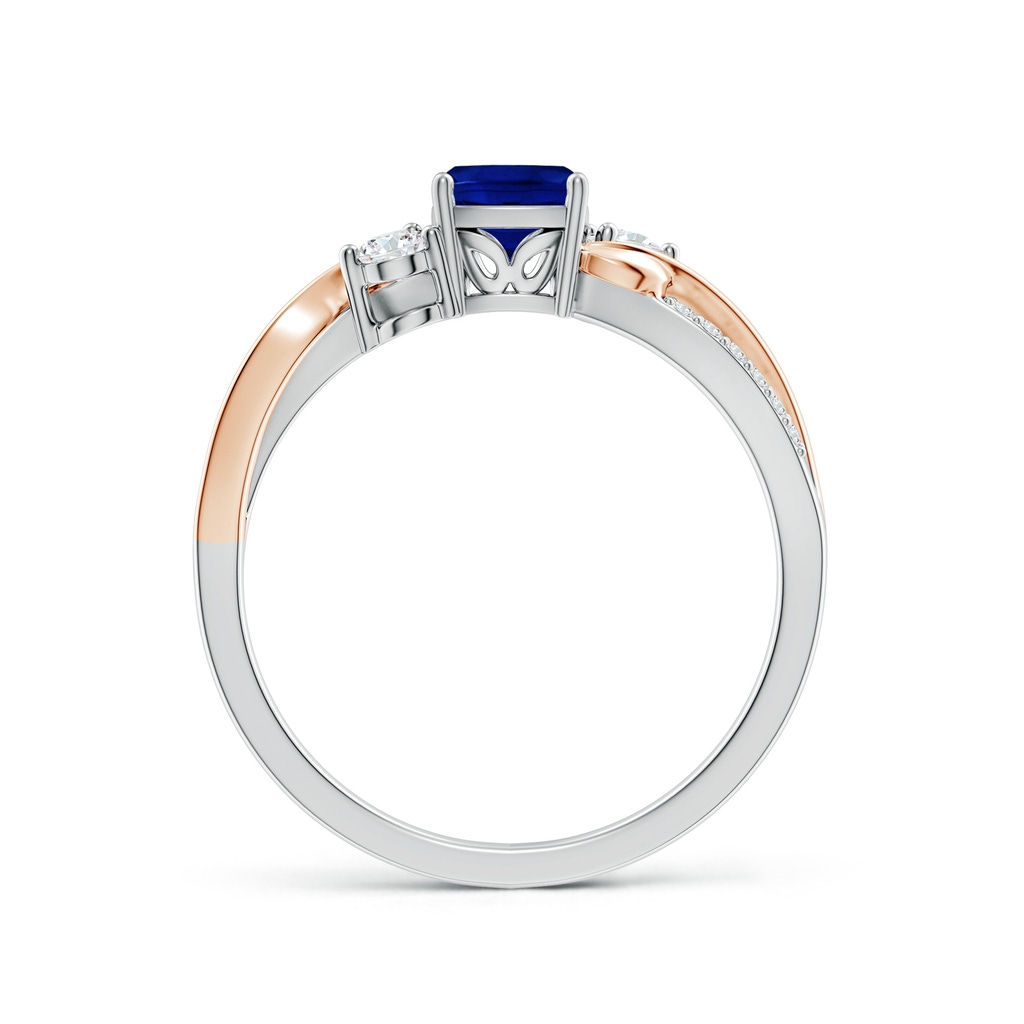 5mm AAAA Nature Inspired Cushion Blue Sapphire Twisted Vine Engagement Ring in White Gold Rose Gold - side 199