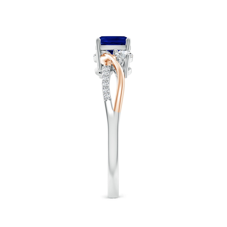5mm AAAA Nature Inspired Cushion Blue Sapphire Twisted Vine Engagement Ring in White Gold Rose Gold side 299
