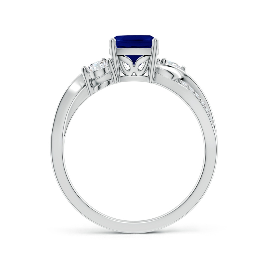 6mm AAA Nature Inspired Cushion Blue Sapphire Twisted Vine Engagement Ring in 18K White Gold side 199