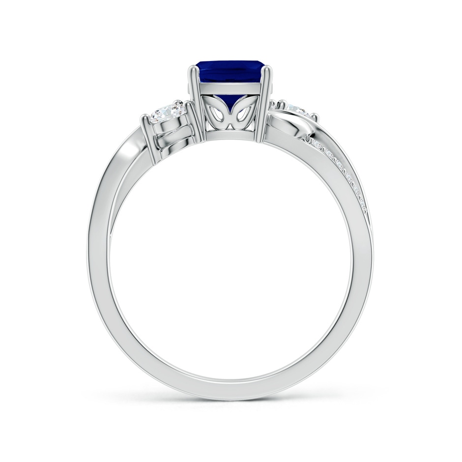 6mm AAA Nature Inspired Cushion Blue Sapphire Twisted Vine Engagement Ring in White Gold side 199