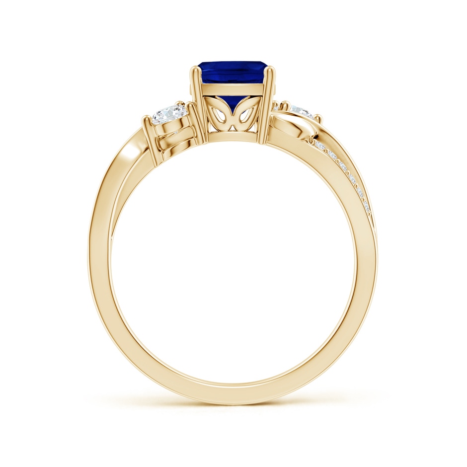 6mm AAAA Nature Inspired Cushion Blue Sapphire Twisted Vine Engagement Ring in 18K Yellow Gold side 199