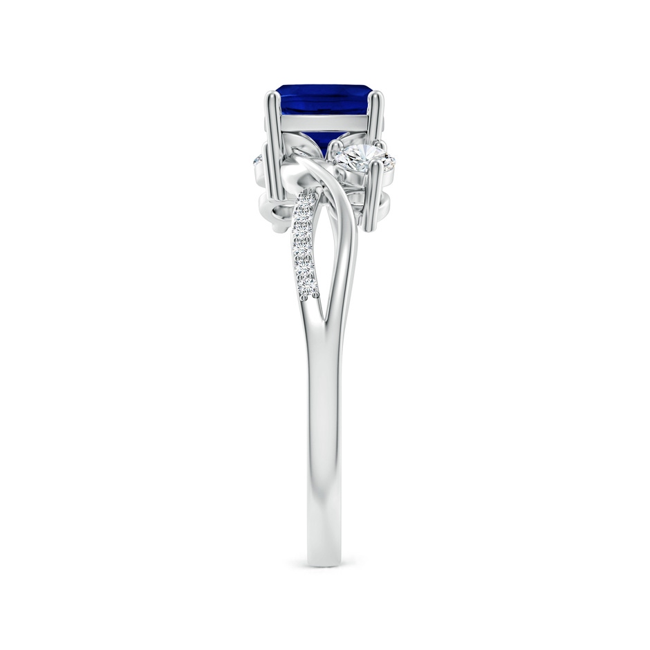 6mm AAAA Nature Inspired Cushion Blue Sapphire Twisted Vine Engagement Ring in P950 Platinum side 299