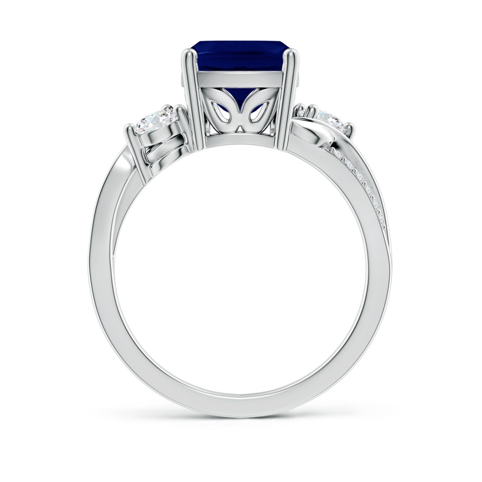 8mm AA Nature Inspired Cushion Blue Sapphire Twisted Vine Engagement Ring in P950 Platinum side 199