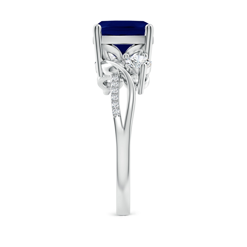 8mm AA Nature Inspired Cushion Blue Sapphire Twisted Vine Engagement Ring in P950 Platinum side 299