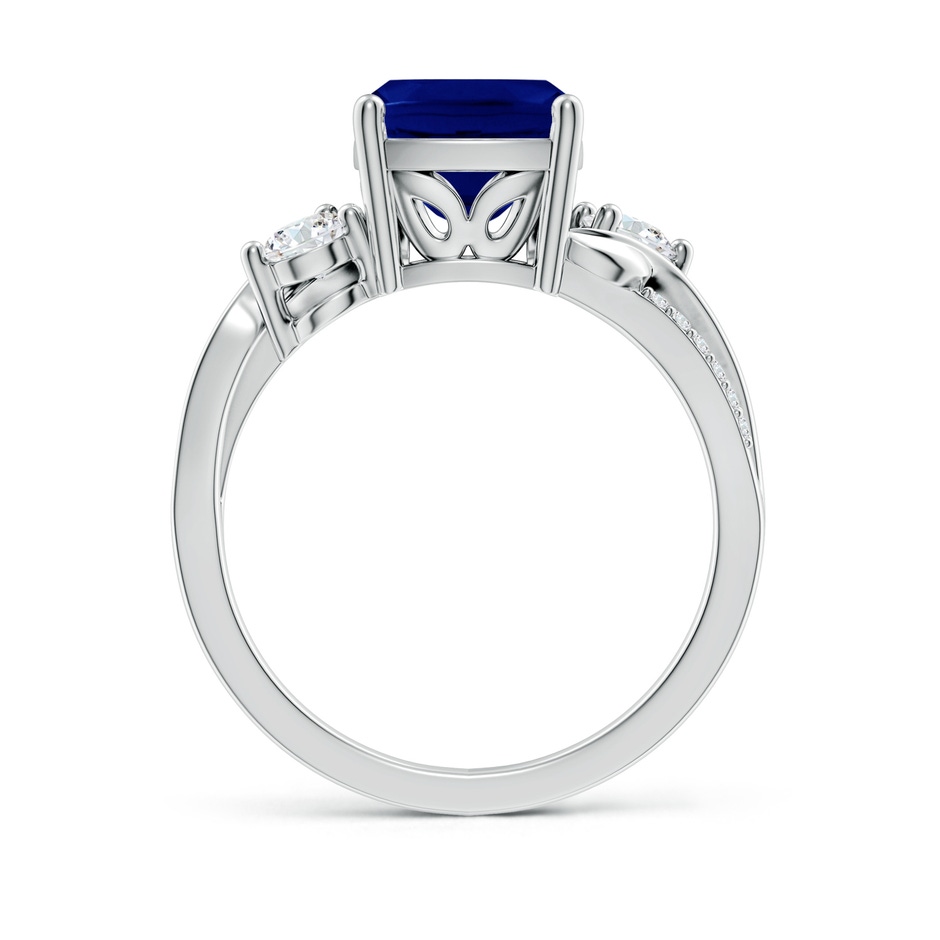 8mm AAA Nature Inspired Cushion Blue Sapphire Twisted Vine Engagement Ring in White Gold side 199