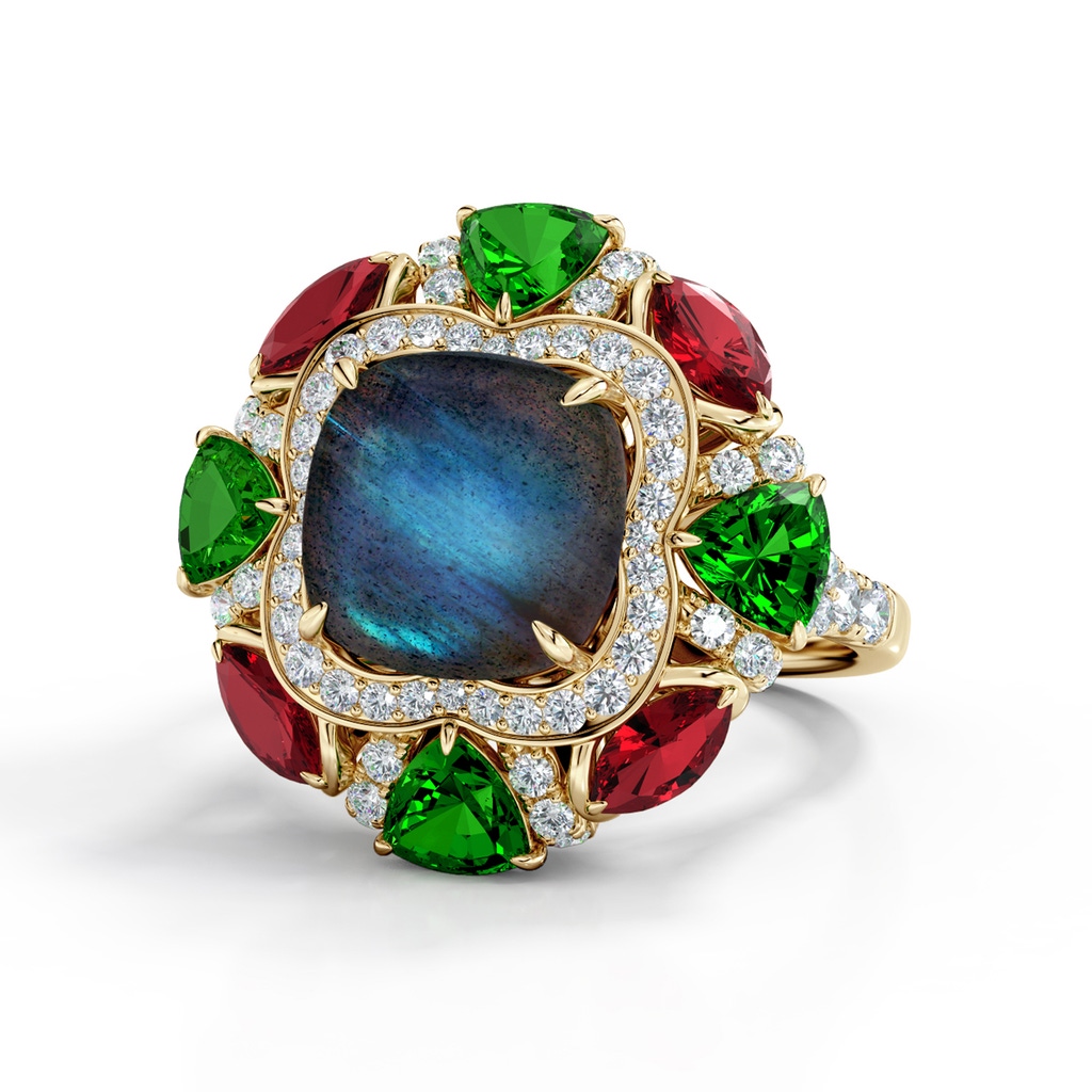 10mm AAA Zinnia Victorian-Inspired Ring in Yellow Gold