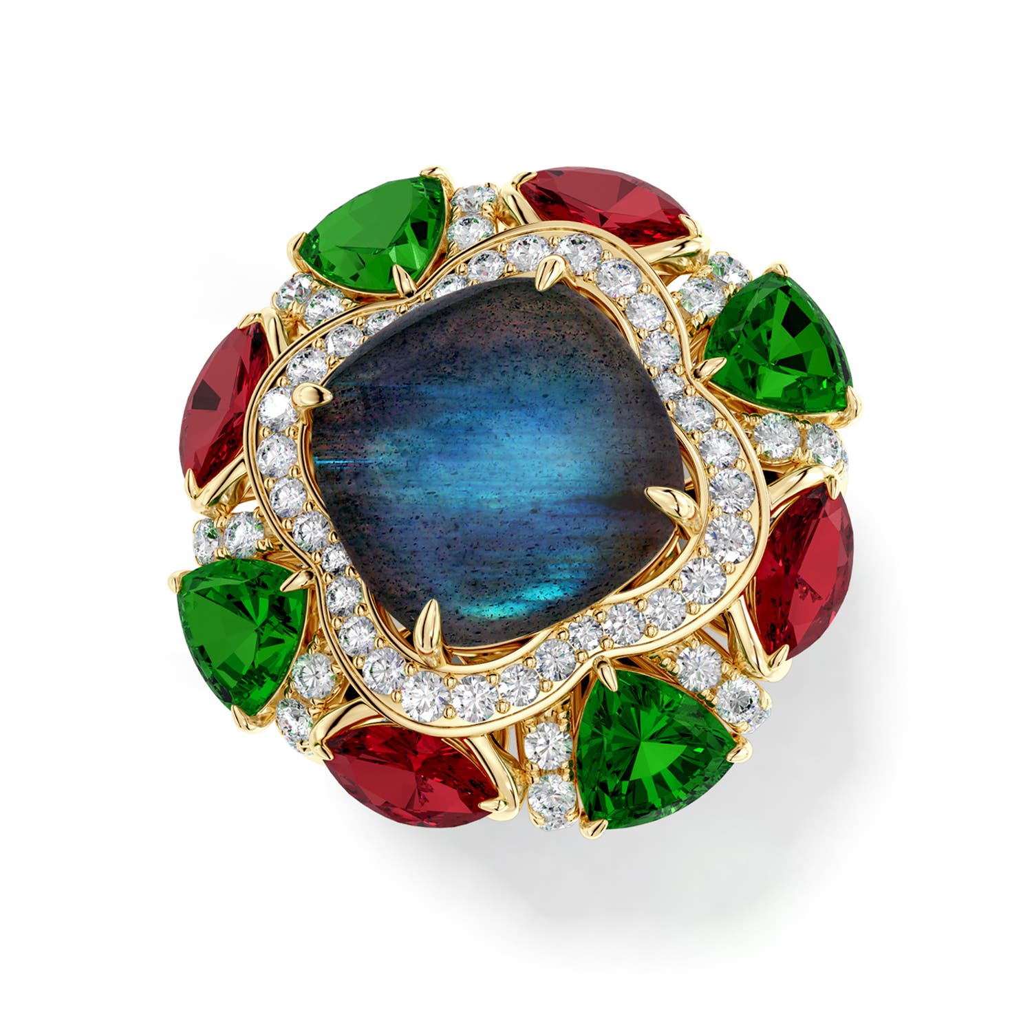 10mm AAA Zinnia Victorian-Inspired Ring in Yellow Gold