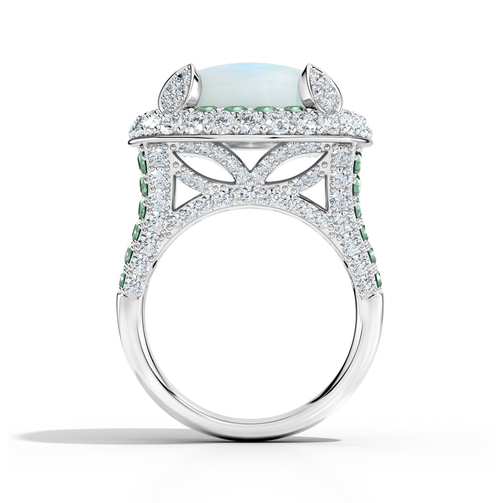 13mm AAA Moonlit Oasis Dual Halo Ring in White Gold - side 199