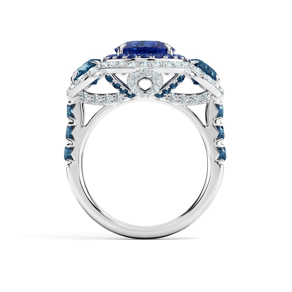 10x8mm AAA Wisteria Latticework Ring in 18K White Gold side 399