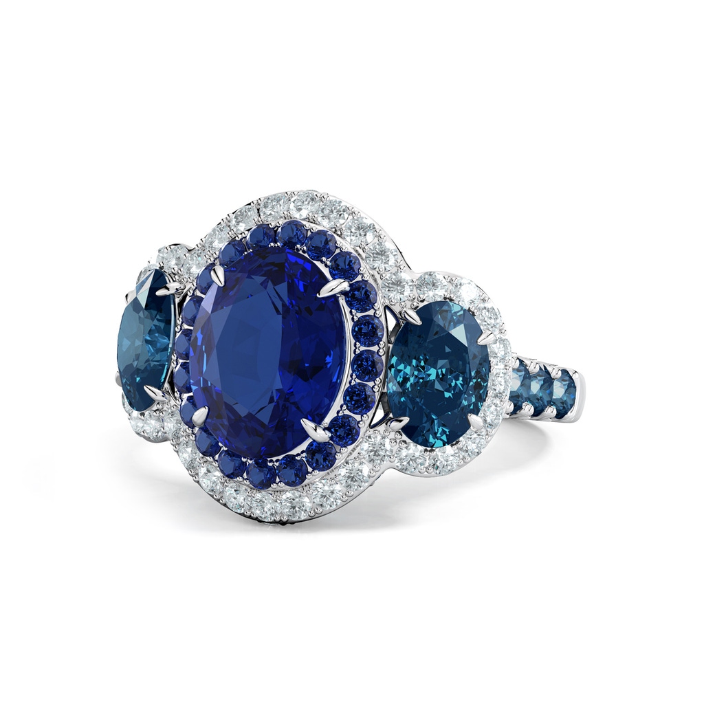 10x8mm AAA Wisteria Latticework Ring in White Gold - side 199