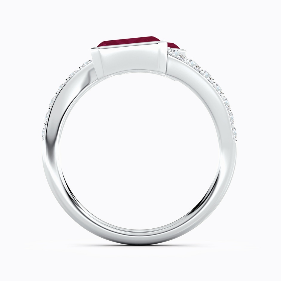 7x5mm A Emerald-Cut Ruby Two Stone Bypass Ring in White Gold side 199