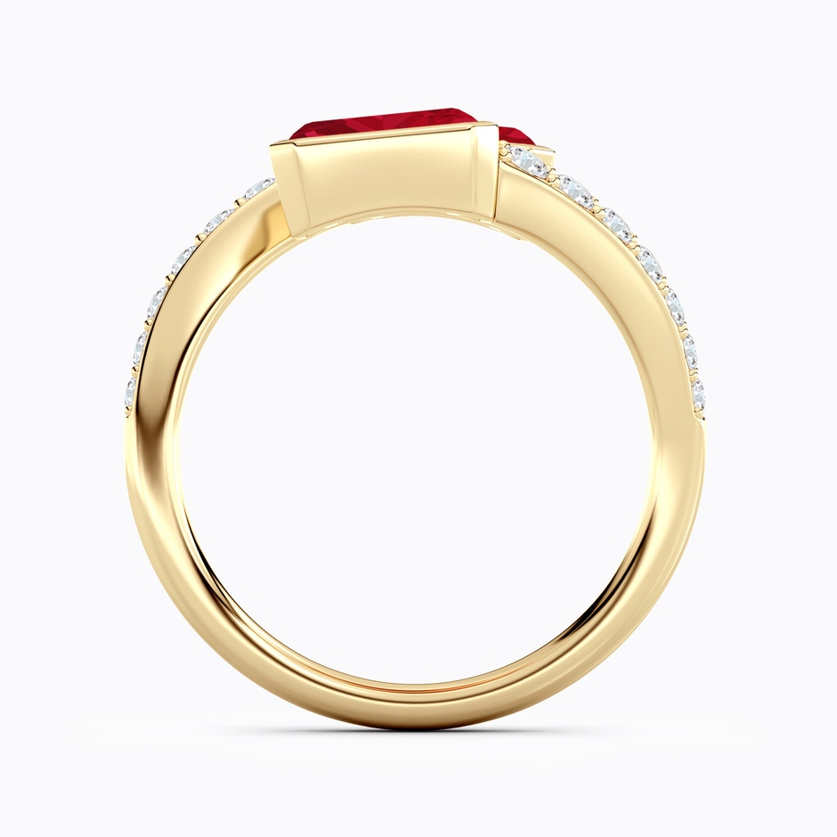 7x5mm AAA Emerald-Cut Ruby Two Stone Bypass Ring in 18K Yellow Gold side 199