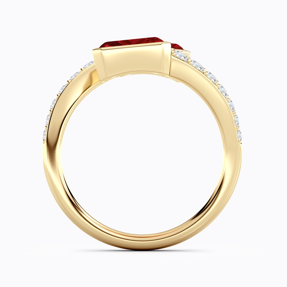 7x5mm AAAA Emerald-Cut Ruby Two Stone Bypass Ring in Yellow Gold side 199
