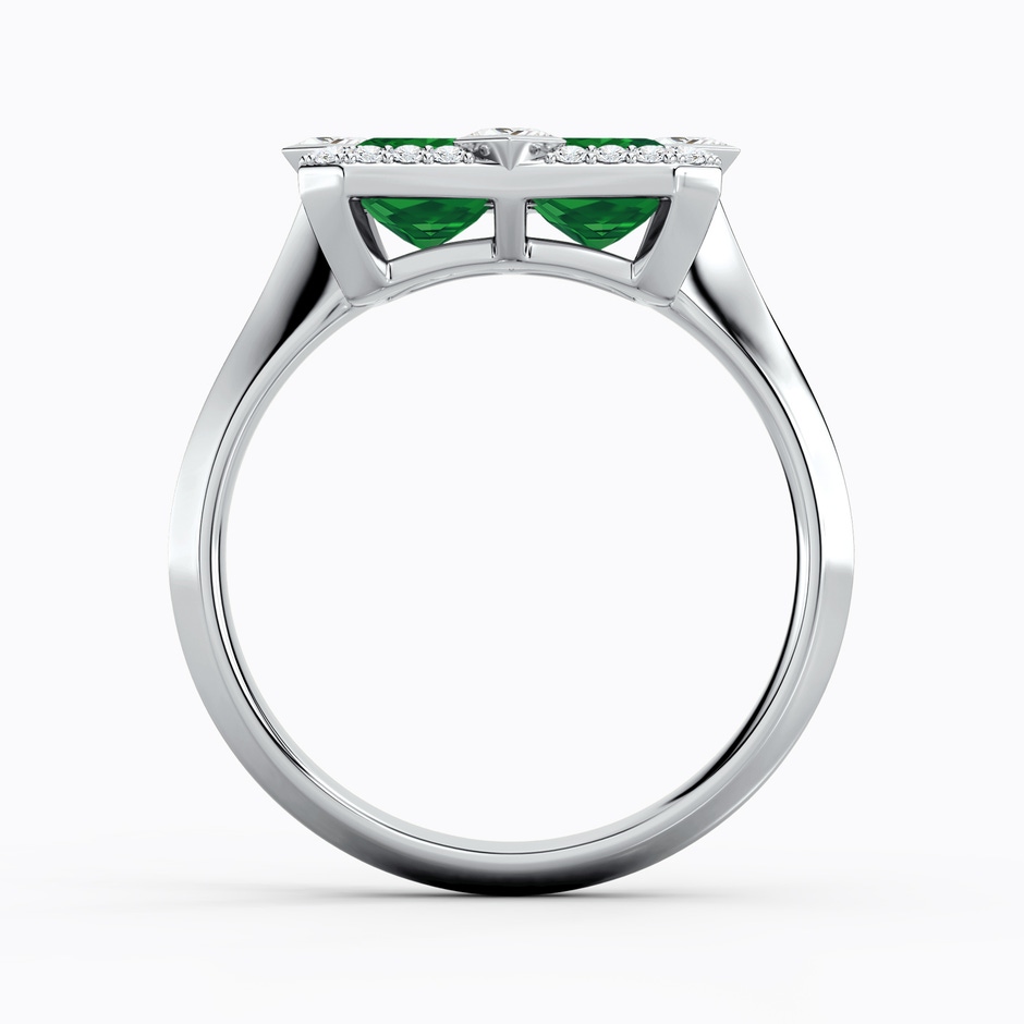 7x5mm AAA Pressure-Set Emerald-Cut Emerald Geometric Halo Ring in White Gold side 199
