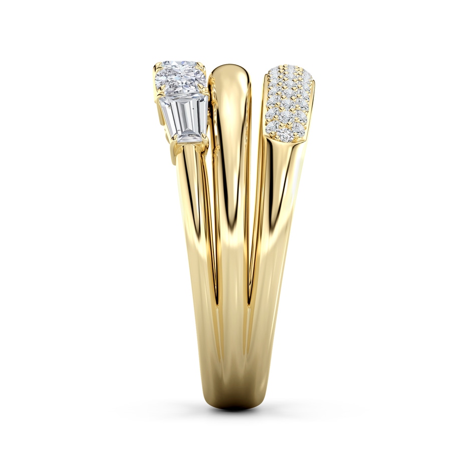 4x3mm HSI2 Multi-Shape Diamond Triple Layered Statement Ring in 18K Yellow Gold side 299