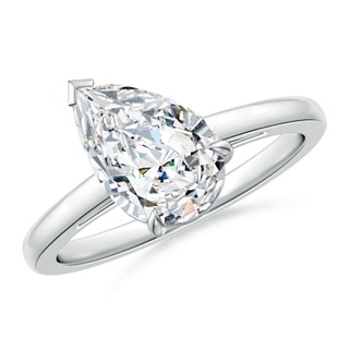11x7mm GVS2 Claw-Set Tilted Pear Diamond Solitaire Engagement Ring in P950 Platinum
