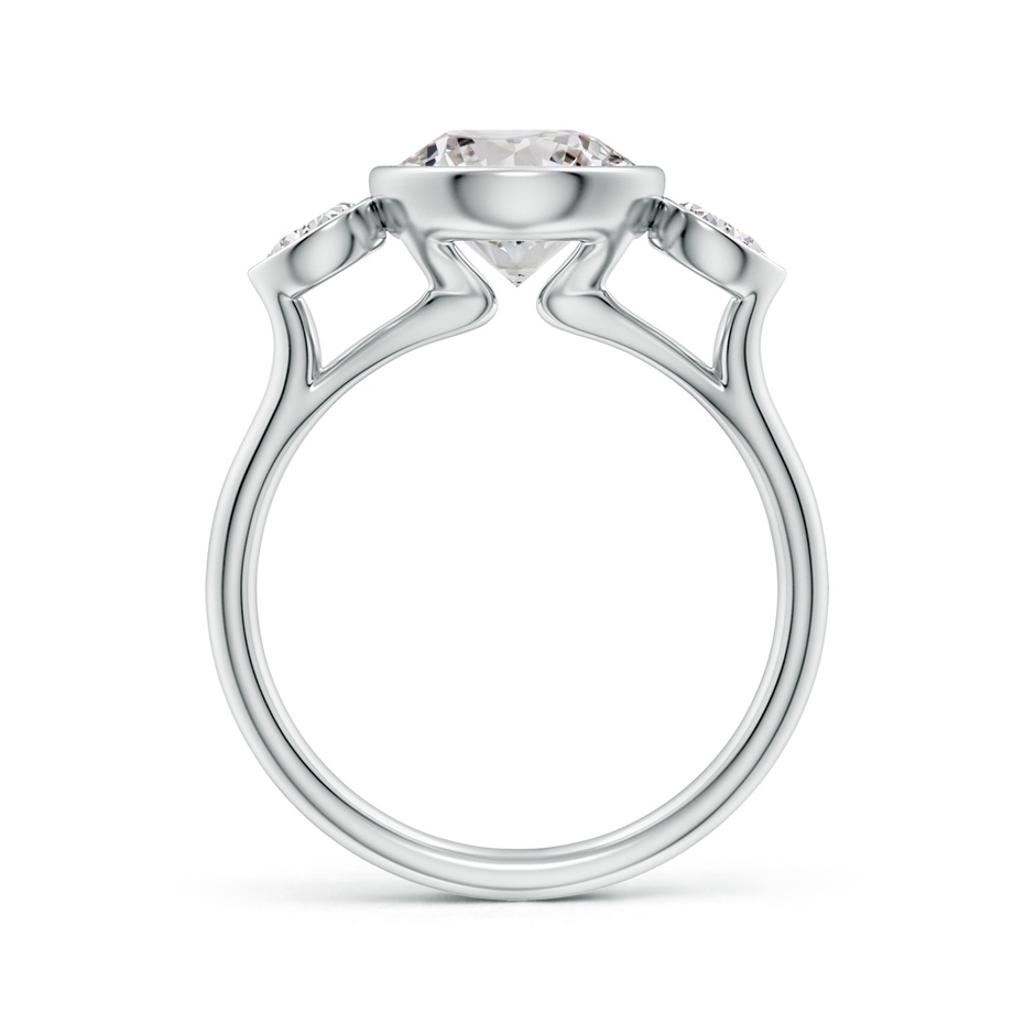 8.1mm IJI1I2 Bezel-Set Round and Pear Diamond Three-Stone Engagement Ring in White Gold side 199
