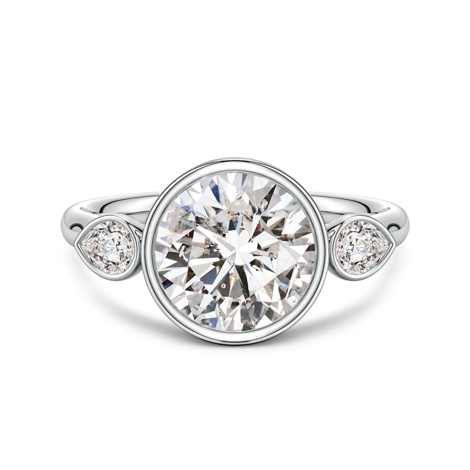 Round Diamond Three Stone Classic Engagement Ring