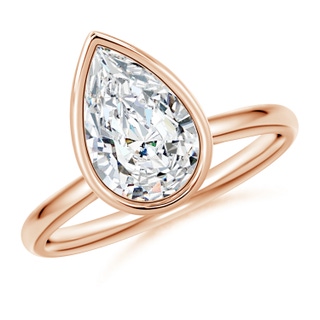11x7mm GVS2 Bezel-Set Pear Diamond Solitaire Engagement Ring in 18K Rose Gold