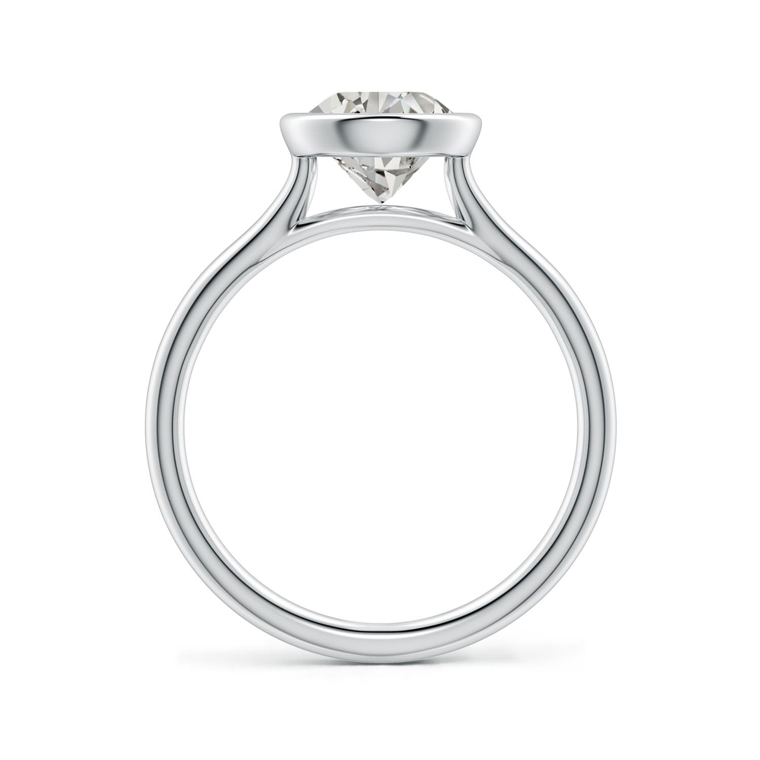 11x7mm KI3 Bezel-Set Pear Diamond Solitaire Engagement Ring in P950 Platinum