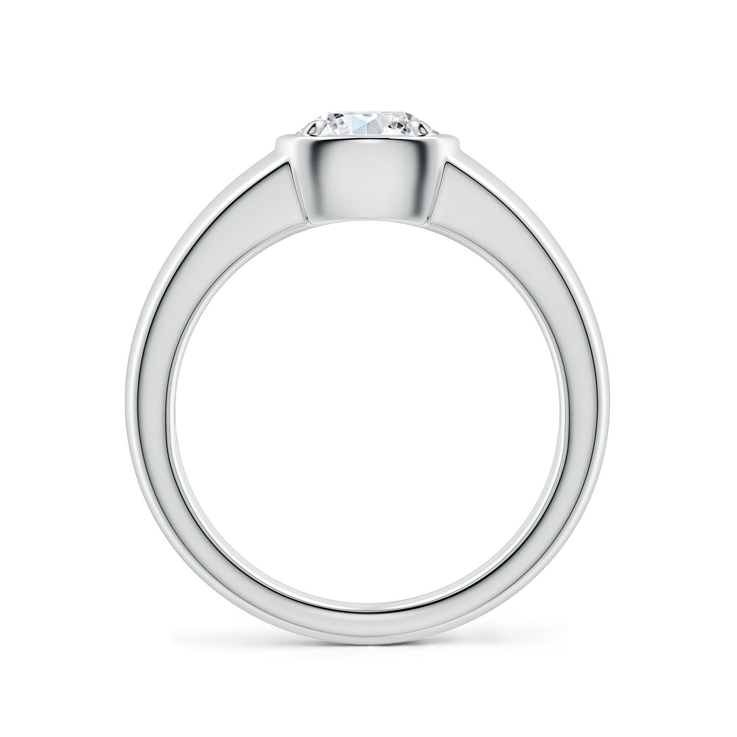 6.4mm GVS2 Bezel and Prong Round Diamond Solitaire Engagement Ring in White Gold